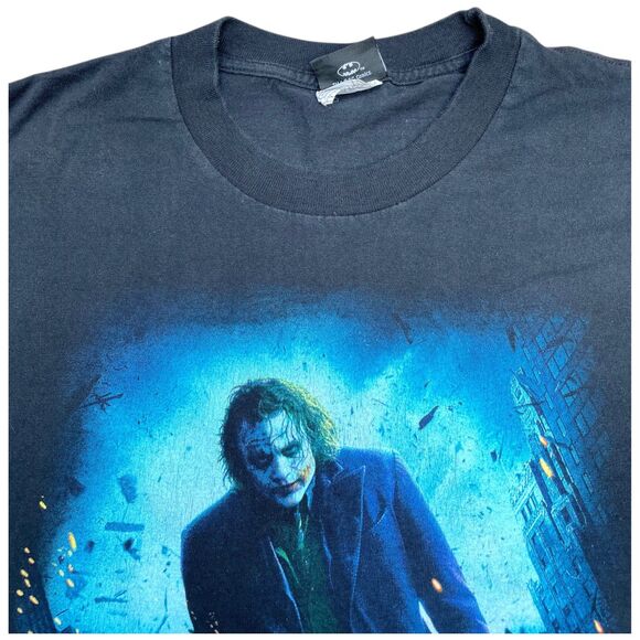 Vtg The Dark Knight Joker Heath Ledger DC Comics Batman Graphic T-Shirt Black L - Picture 6 of 16